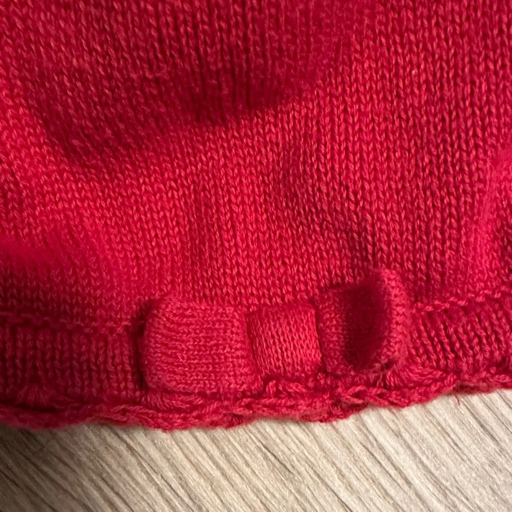 Janie and Jack Bright Red French beret style Knit Hat 6-12 months
